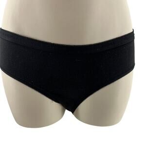 Victoria's Secret Black Cotton Signature Waistband Hiphugger Medium Panty